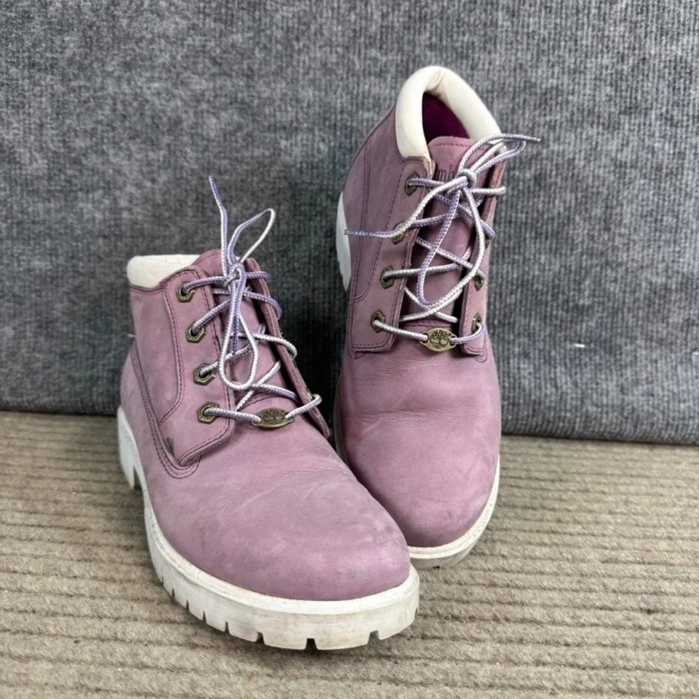 Timberland Nellie Chukka Double Waterproof Boots Lavender Purple White Sole 8